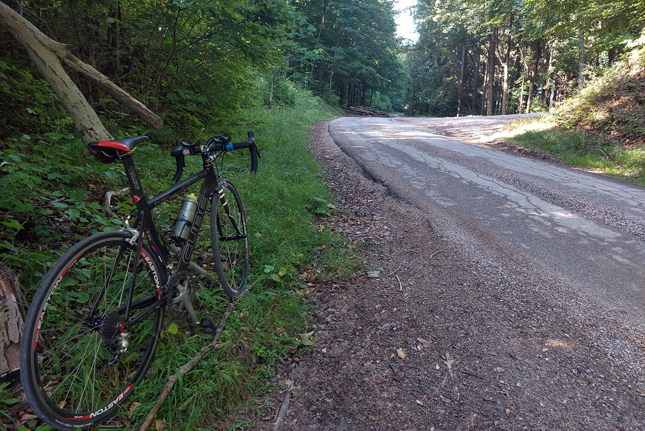 V Čičermanskom sedle už parádny podklad, aj zimný posyp už autami odhádzaný zo stopy. V_Čičermanskom_sedle_už_parádny_podklad,_aj_zimný_posyp_už_autami_odhádzaný_zo_stopy.
